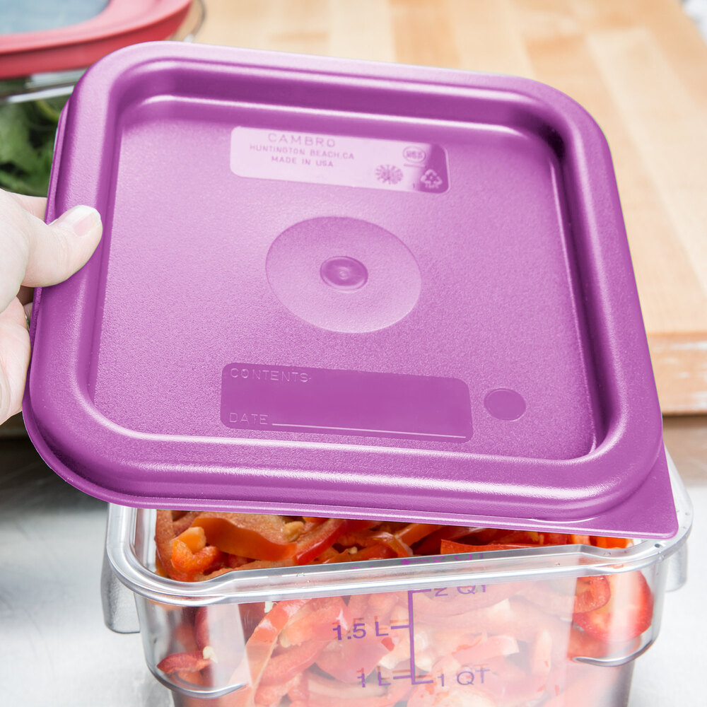 Cambro SFC2SCPP441 CamSquare Purple Lid for 24 Qt. Food Storage Containers