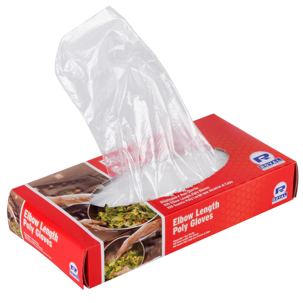 21 1/2" Elbow Length Poly Glove 100/Box