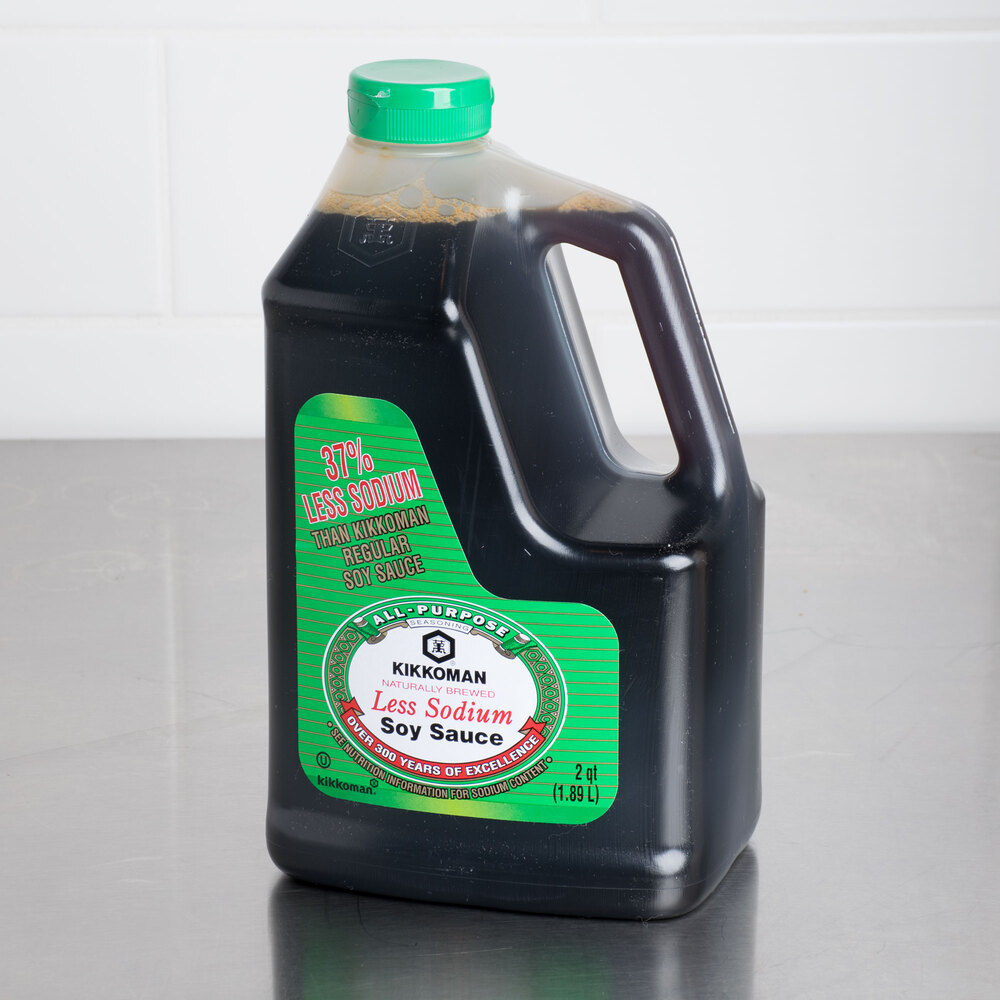 Kikkoman Naturally Brewed Less Sodium Soy Sauce (6) .5 Gallon