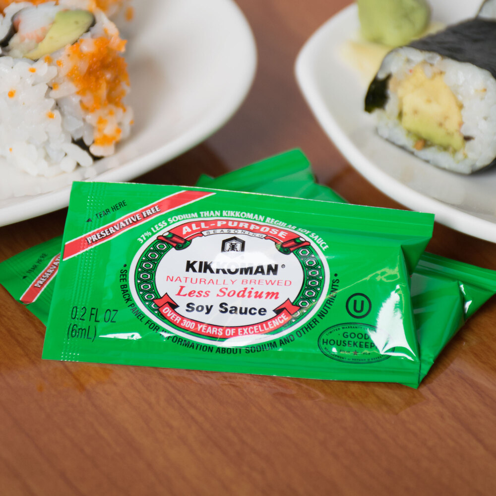 Kikkoman Low Sodium Preservative Free Soy Sauce (200) 6 mL Packets