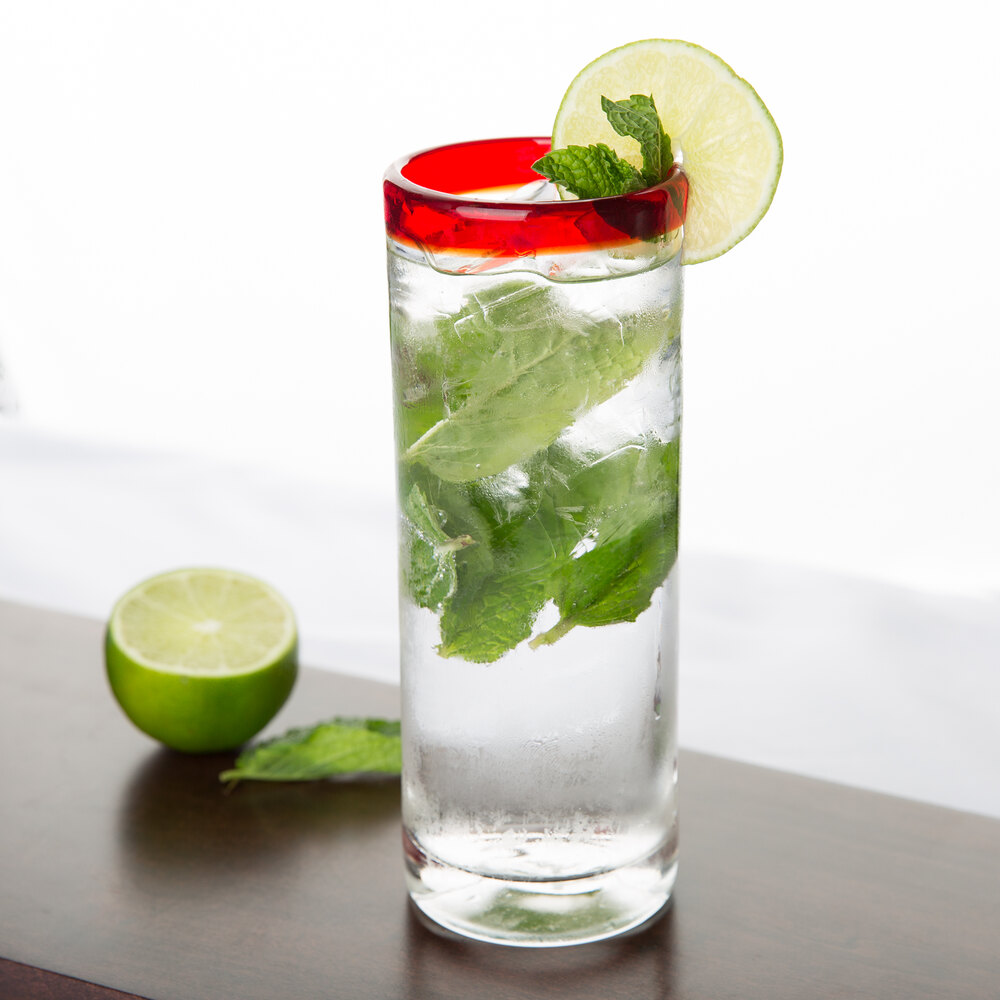 Libbey 92304R Aruba 16 oz. Zombie Glass with Red Rim 12/Case