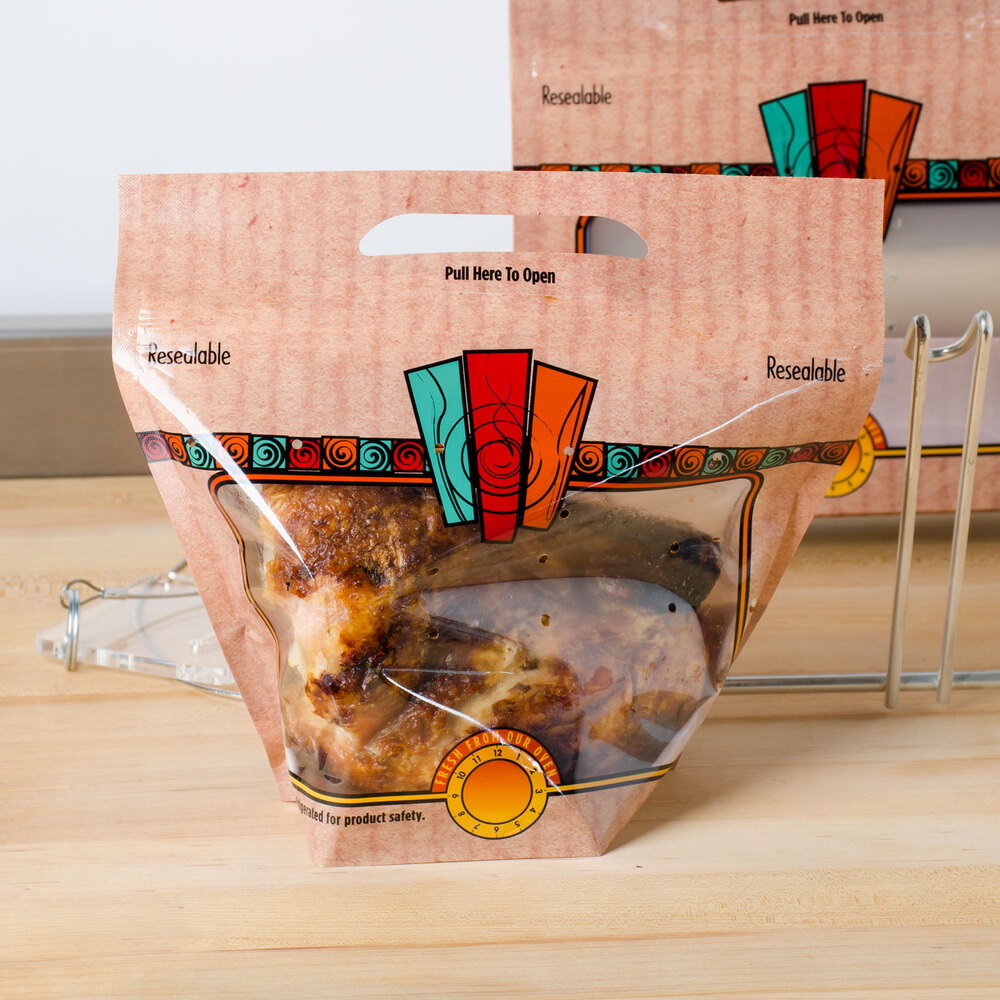 Medium Rotisserie Chicken / Hot Food Bag with Harvest Print 250/Case