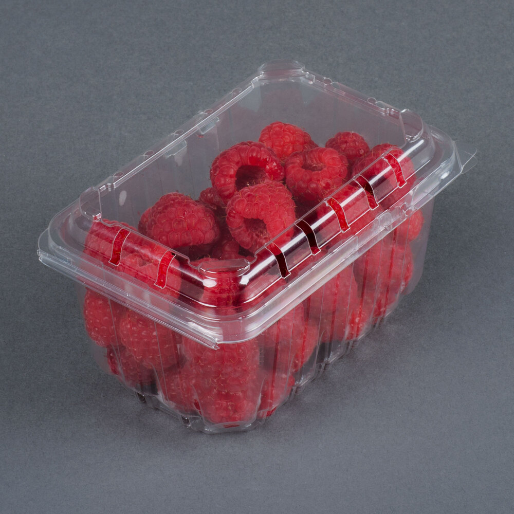 1 Pint Vented Rectangular Clamshell Produce / Berry Container 640 / Case