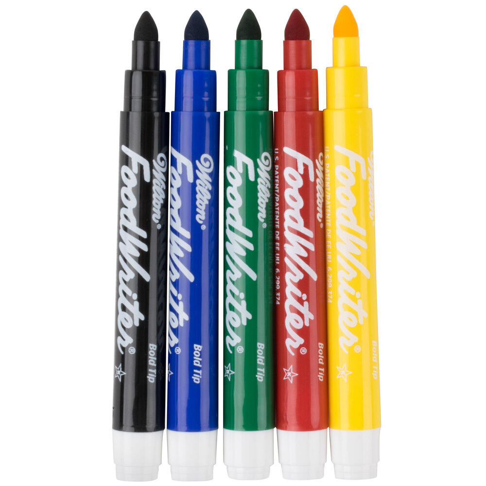 Wilton 609115 FoodWriter Bold Tip Edible Primary Color Markers 5/Pack