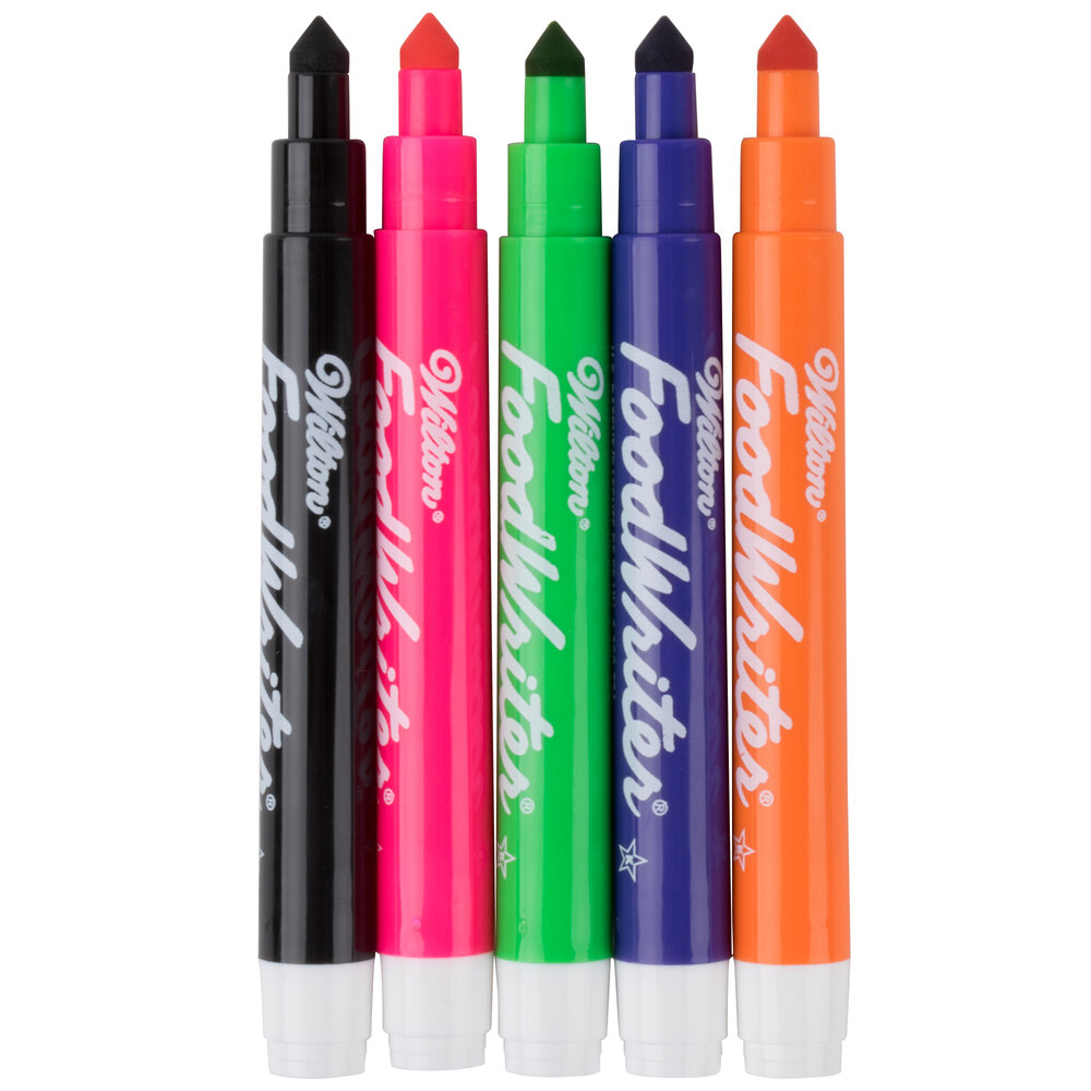 Wilton 609116 FoodWriter Fine Tip Edible Neon Color Markers 5/Pack
