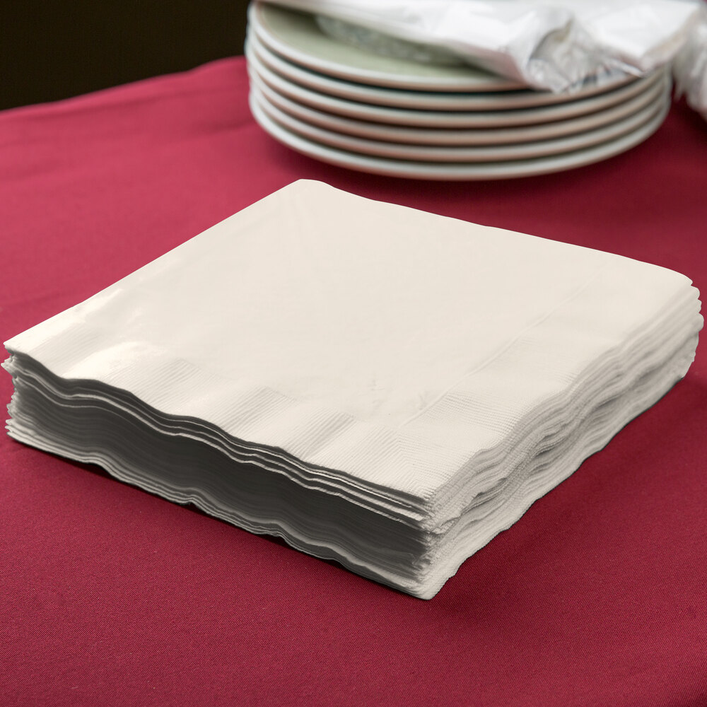 Creative Converting 59161B Ivory 3Ply Paper Dinner Napkins 250 / Case
