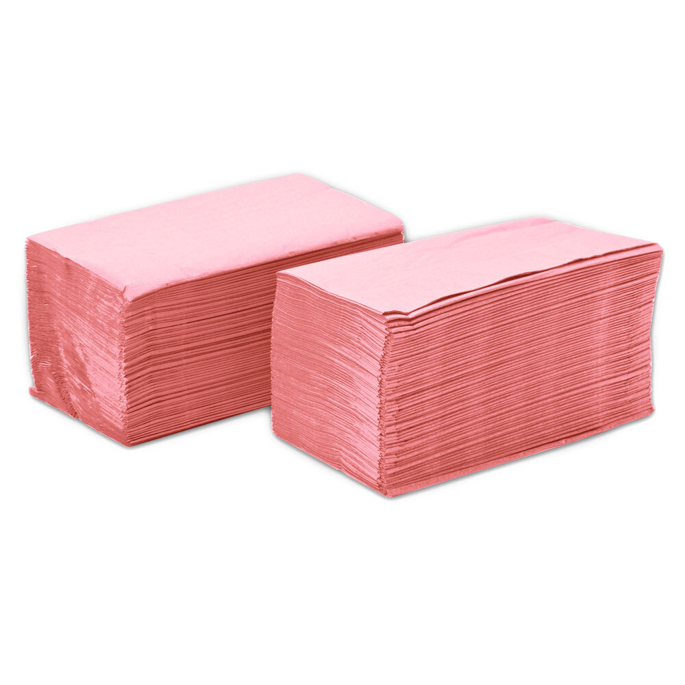 Choice 15" x 17" Pink 2Ply Paper Dinner Napkins 125 / Pack