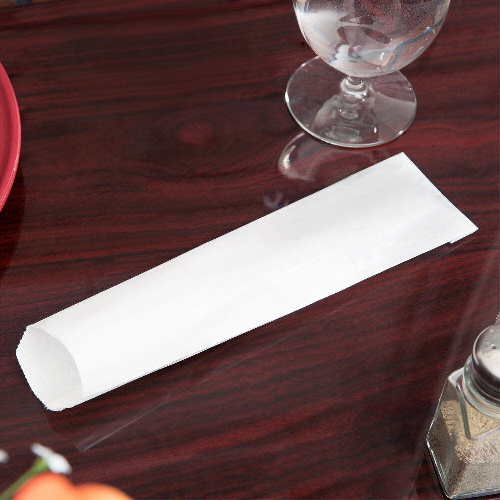 Choice 2 3/4" x 10" White Kraft Disposable Silverware Bag 2000/Case