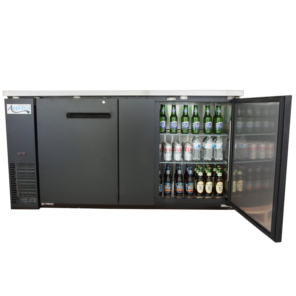 Avantco UBB3 69" Solid Door Back Bar Cooler with Stainless Steel Top