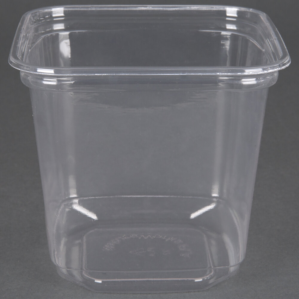 D&W Fine Pack SD24N FreshServe 24 oz. Square PLA Biodegradable