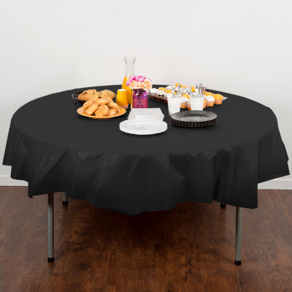 Creative Converting 703260 82" Black Velvet OctyRound Disposable