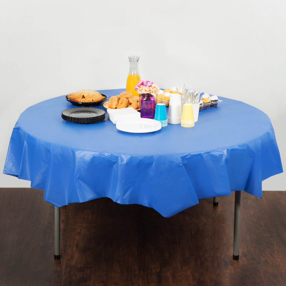 Creative Converting 703258 82" True Blue OctyRound Disposable Plastic