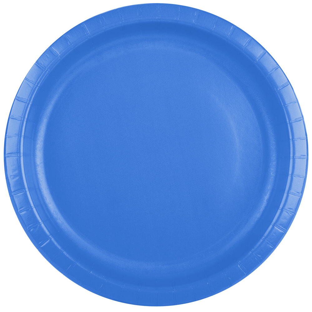 Creative Converting 50145B 10" True Blue Paper Plate 24/Pack