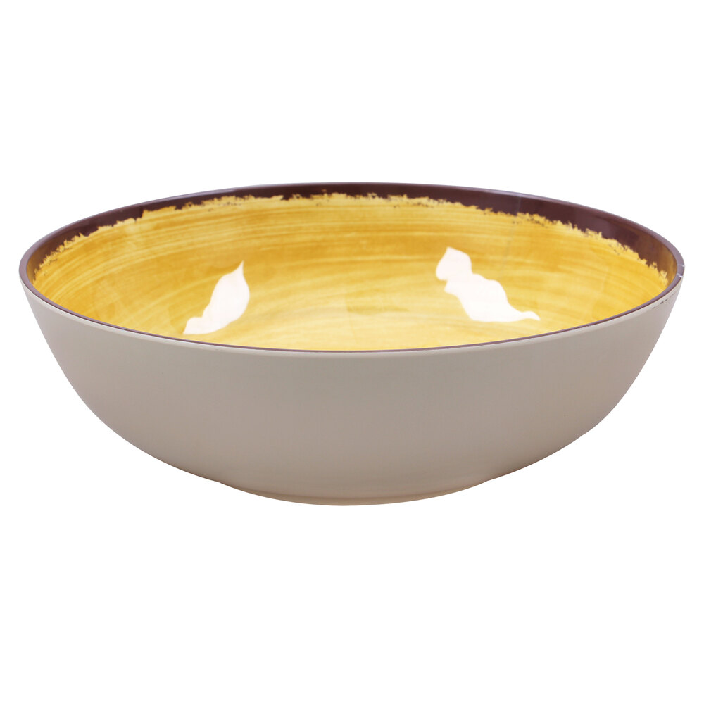 Carlisle 5401313 Mingle 4.8 qt. Amber Melamine Large Serving Bowl 6