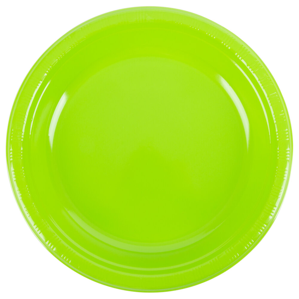 Creative Converting 28312331 10" Fresh Lime Green Plastic Plate 20/Pack