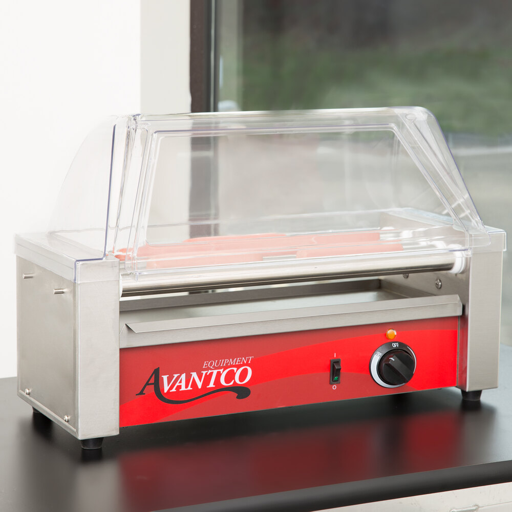 Avantco RG1812SG 12 Hot Dog Roller Grill Sneeze Guard for Avantco