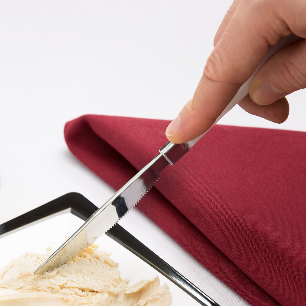 Silver Visions 7 1/2" Heavy Weight Plastic Knife with White Handle 20