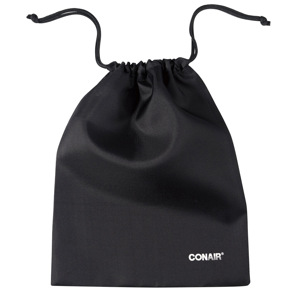 Conair BAGHOSP 15" x 12" Black Drawstring Hair Dryer Storage Pouch