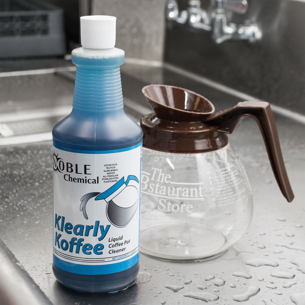 Noble Chemical Klearly Koffee Liquid Coffee Pot Cleaner 32 oz. Bottle