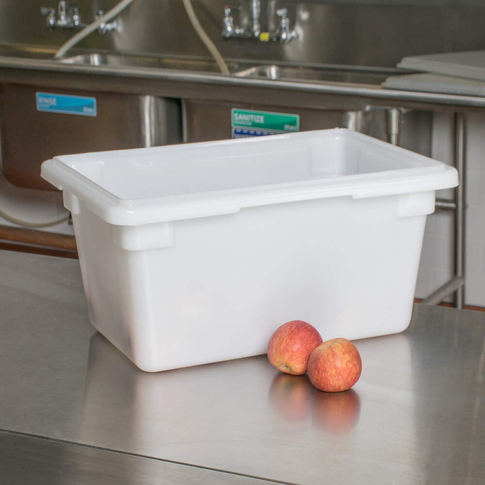 White Poly Ice Transport Tote / Food Storage Box 12" x 18" x 9"