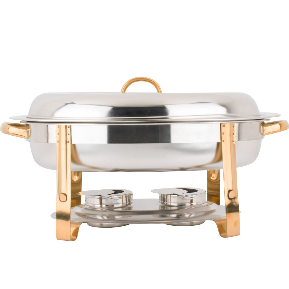 6 Qt. Oval Chafer Gold Accent