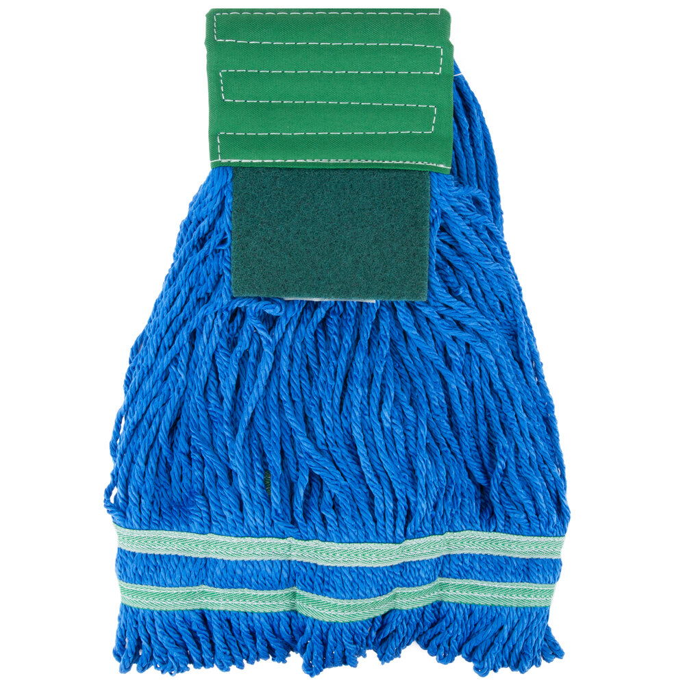 Small 15 oz. Microfiber String Mop with Scrubber and 5" Band Green