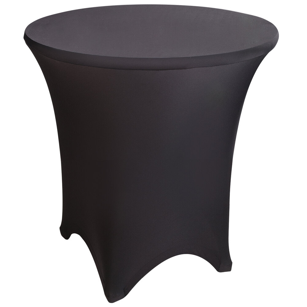Marko EMB5026R54014 Embrace 54" Round Black Spandex Table Cover