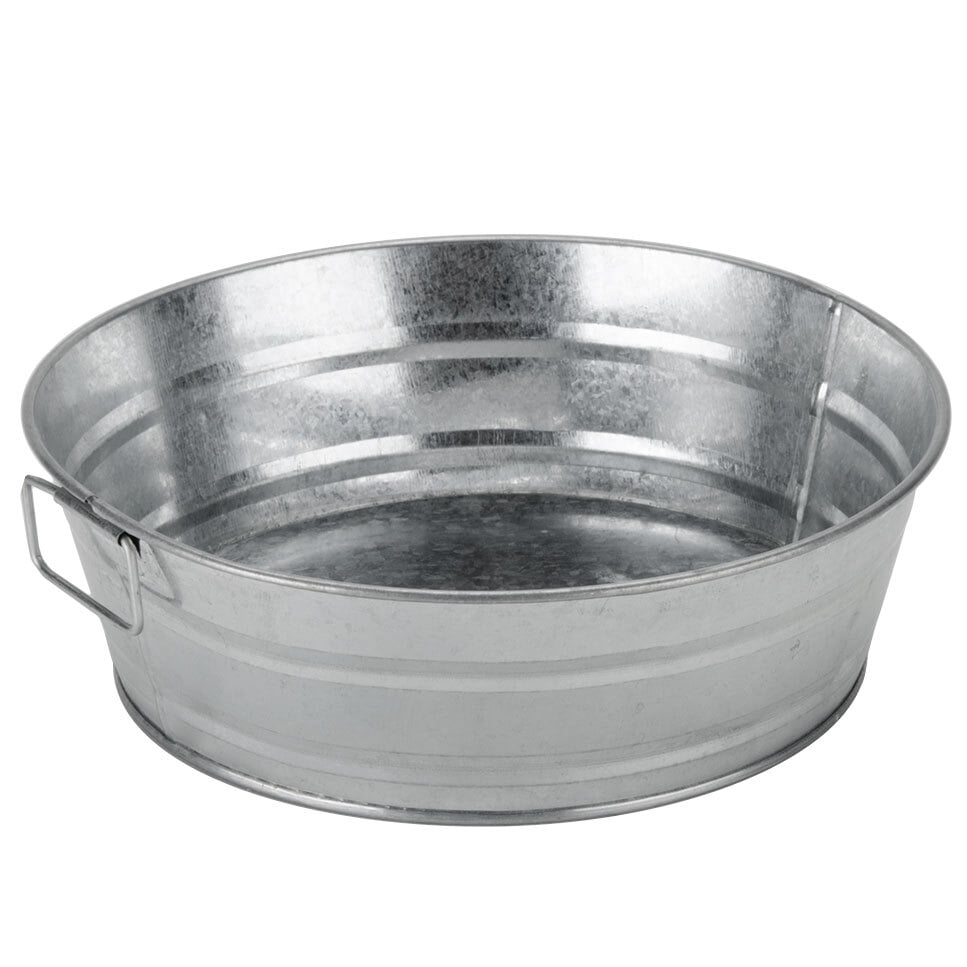 American Metalcraft MTUB10 10" x 3" Round Galvanized Metal Tub