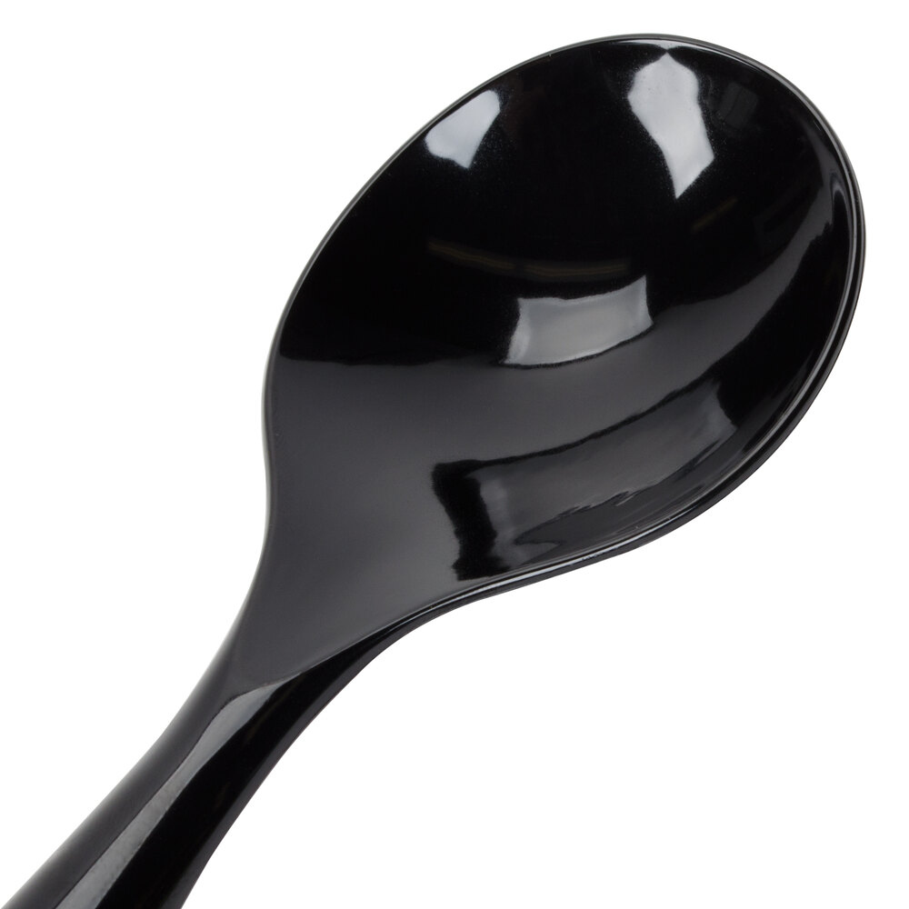 Sabert UBK72S 10" Black Disposable Plastic Serving Spoon 72 / Case