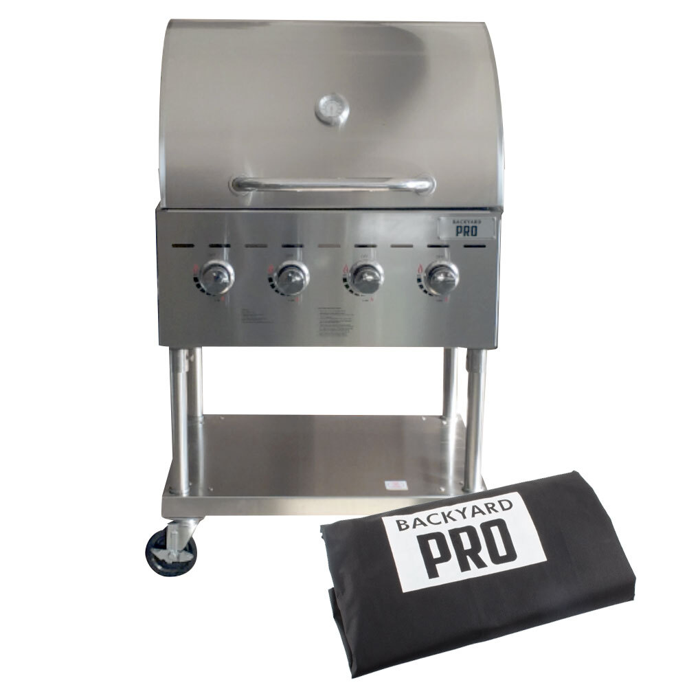Backyard Pro C3H830DEL Deluxe 30" Stainless Steel Outdoor Grill with Roll Dome and Cover