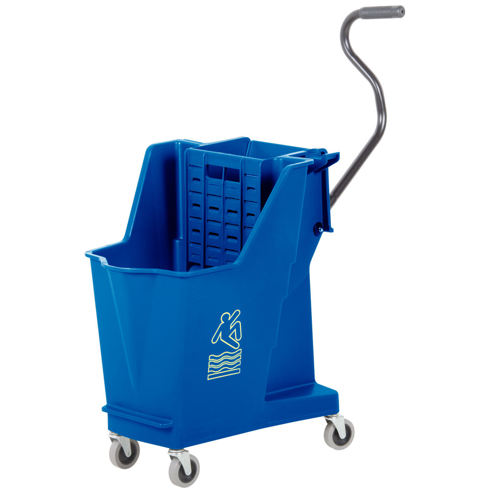 Continental 351BL 35 Qt. Blue Unibody Mop Bucket with BuiltIn Wringer