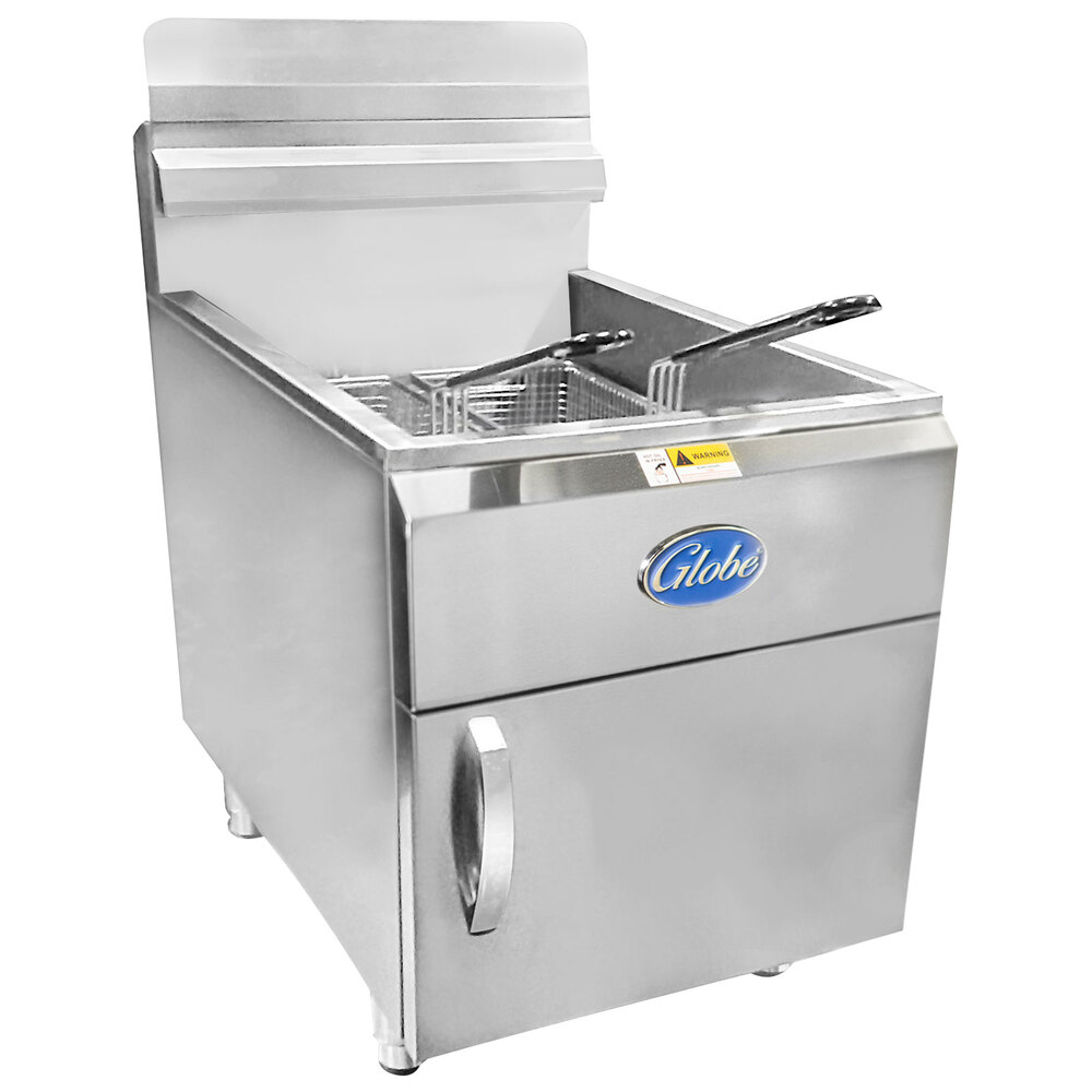 Globe GF30PG 30 lb. Liquid Propane Countertop Fryer 53,000 BTU