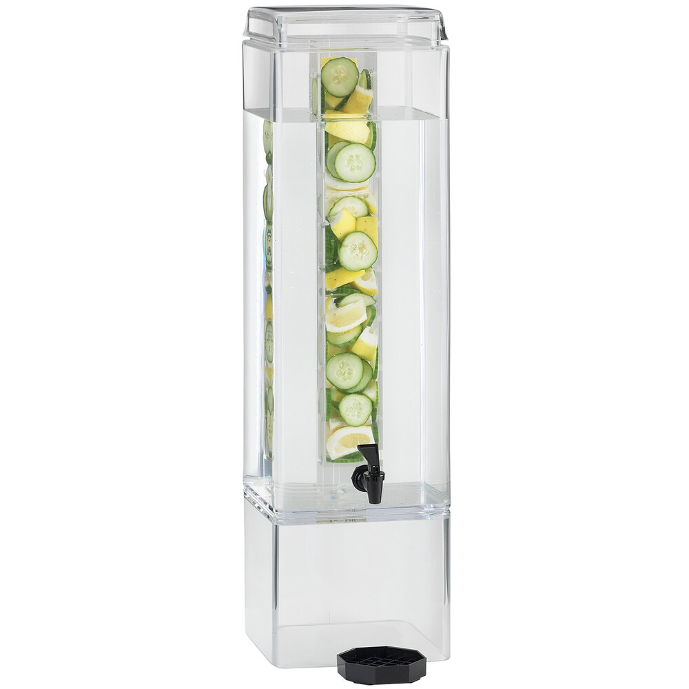 CalMil 11125AINF Clear Acrylic 5 Gallon Square Beverage Infusion