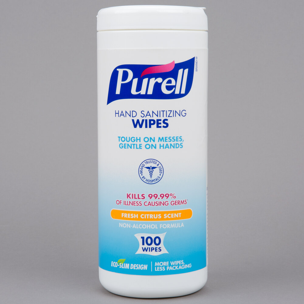 Purell® 911112 Sanitizing Wipes 100 Count Canister 12/Case