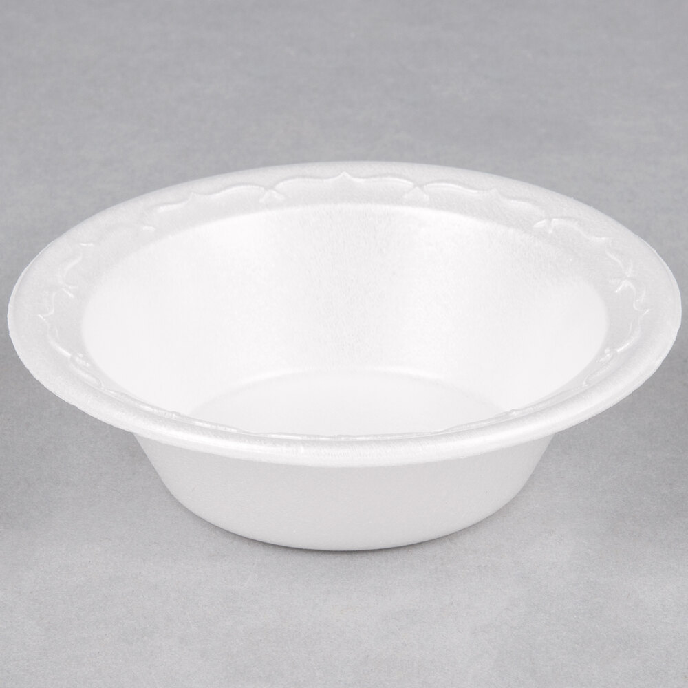 Genpak LAM05 Elite 5 oz. White Laminated Foam Bowl 1000/Case