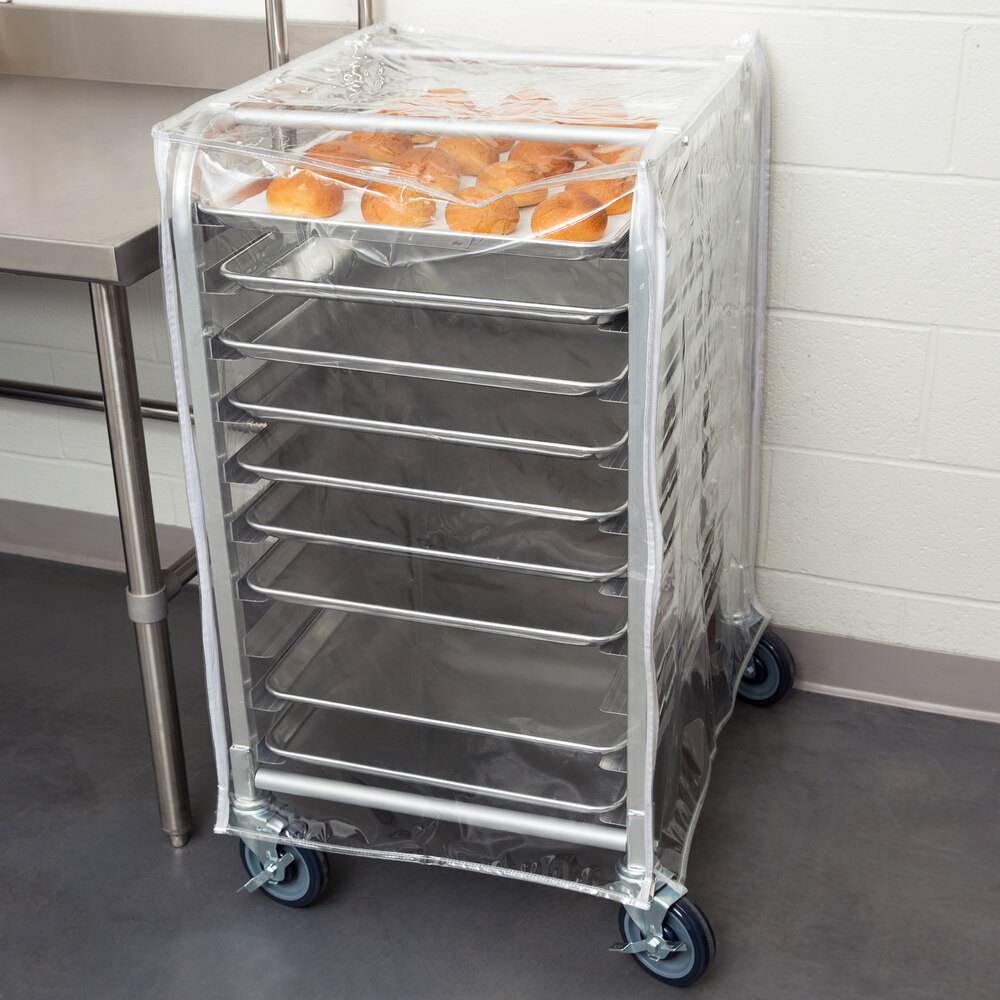 Regency 33 3/4" Clear 8 Mil HalfSize Plastic Bun Pan Rack Cover with 3