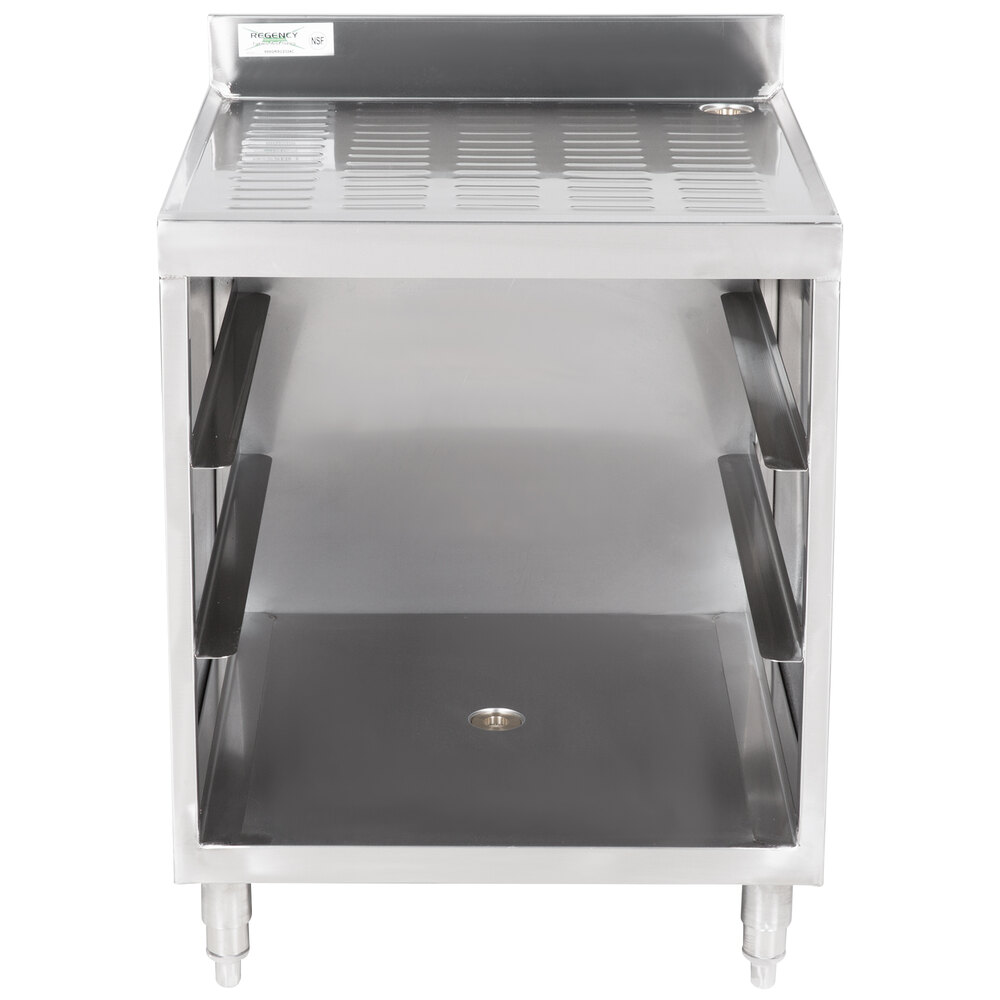 Regency Stainless Steel Corrugated Top Glass Rack Storage Unit 23" x 24"