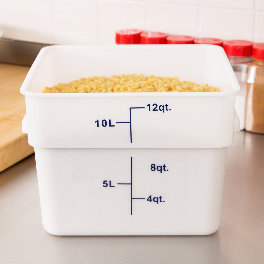 12 Qt. White Square Food Storage Container