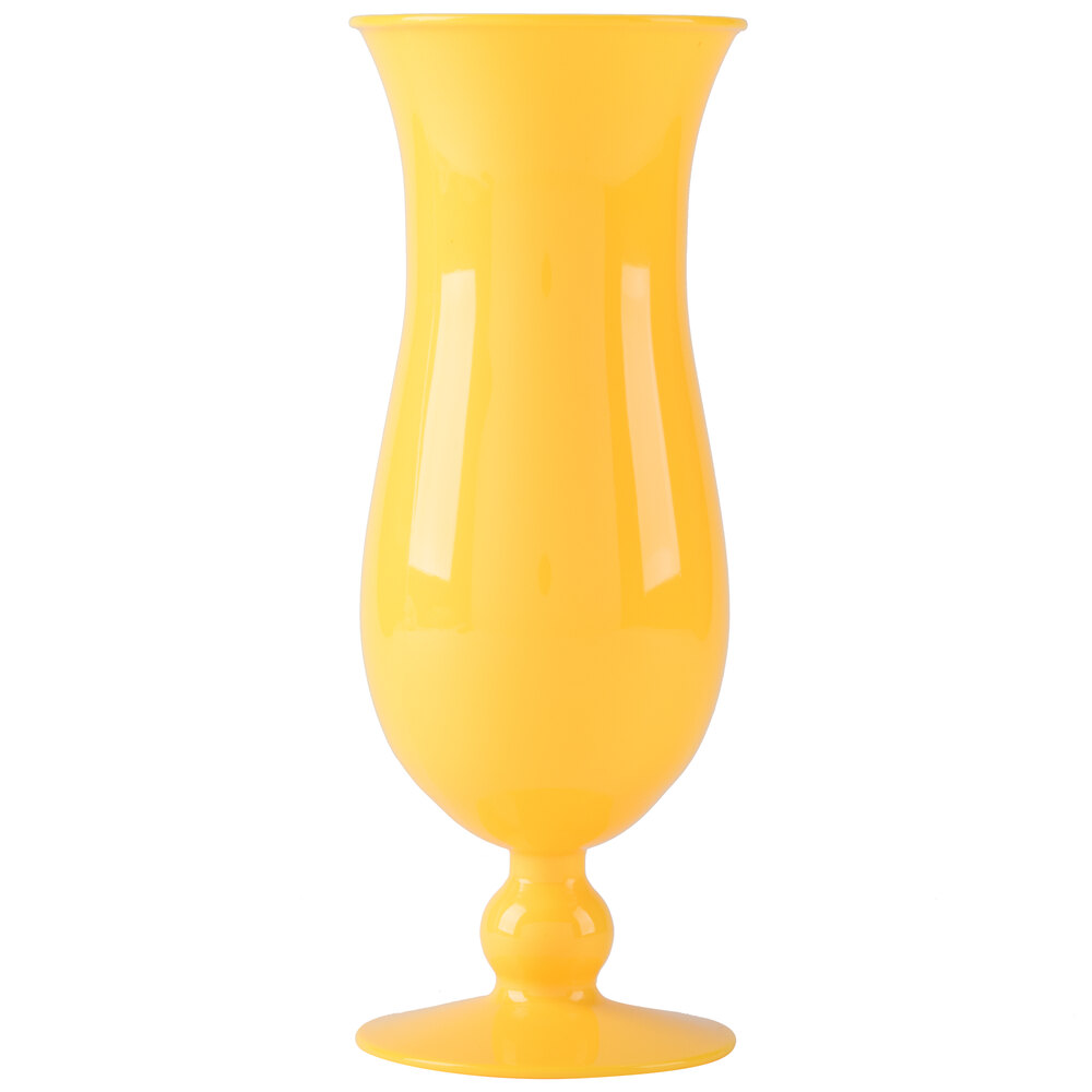 GET HUR1Y 15 oz. Yellow Plastic Hurricane Glass 24/Case