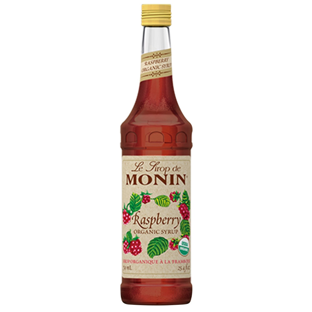 Monin 750 mL Organic Raspberry Flavoring Syrup