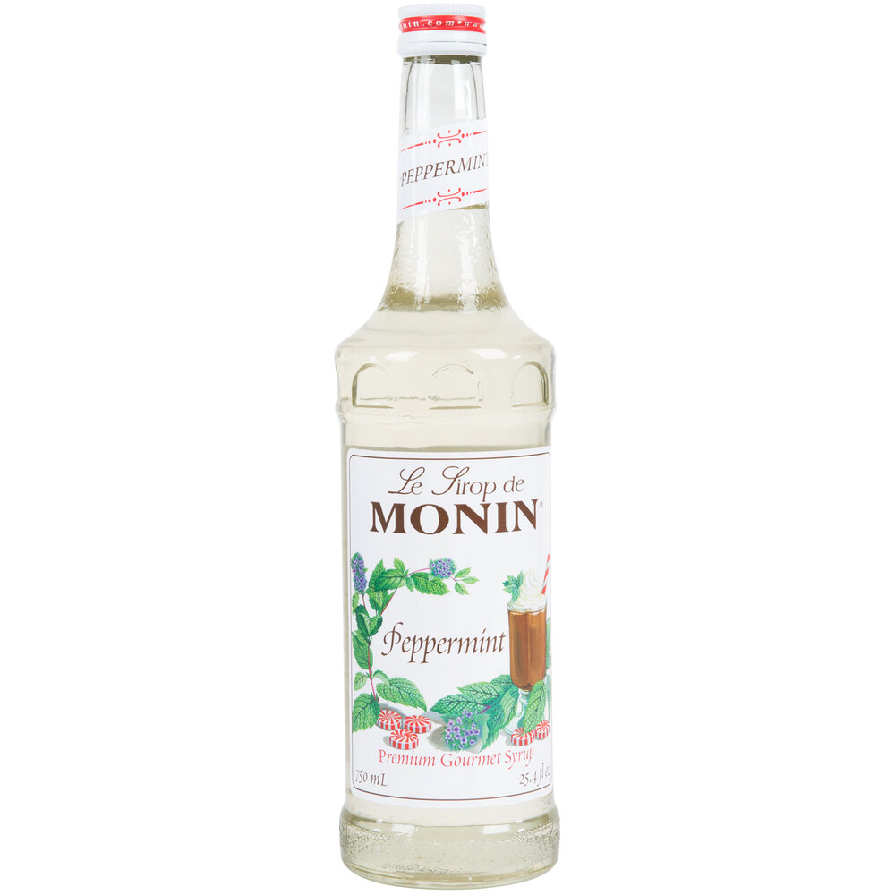 Monin 750 mL Premium Peppermint Flavoring Syrup