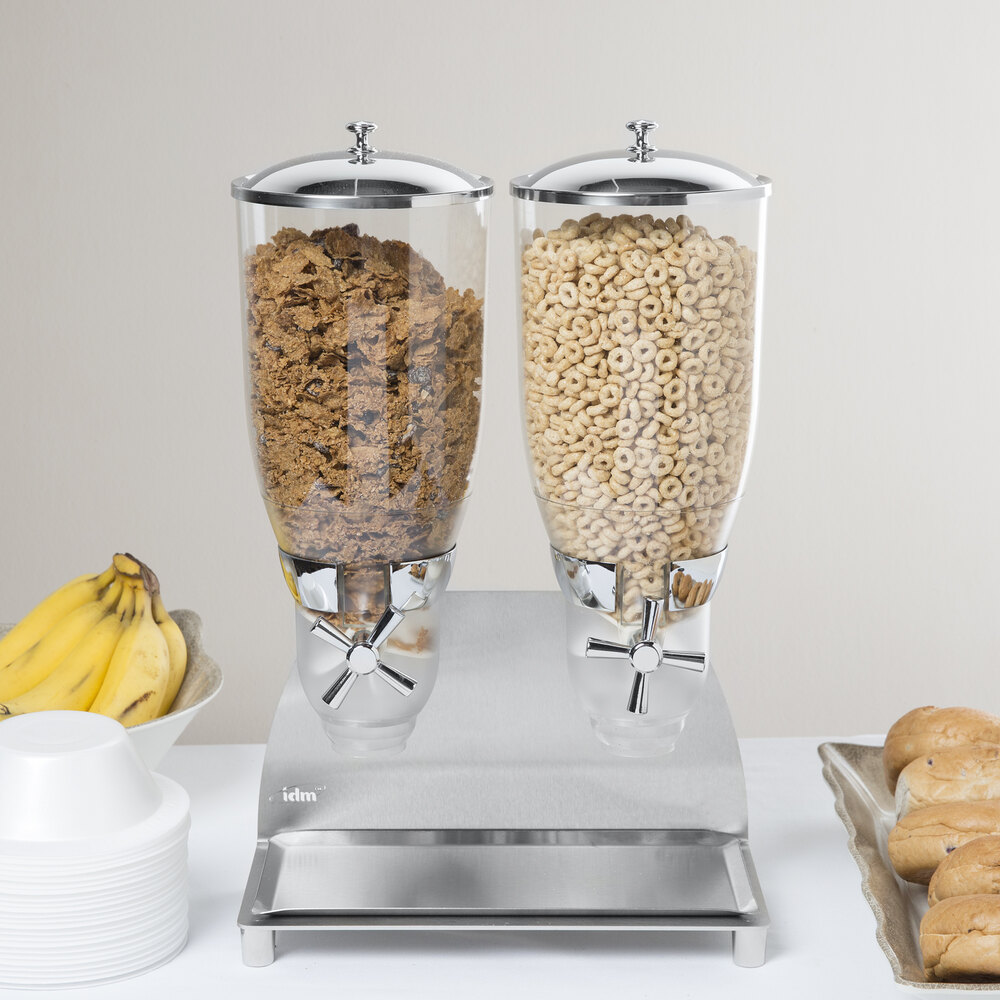 CalMil 3511255 Stainless Steel Turn and Serve 2 Cylinder Cereal