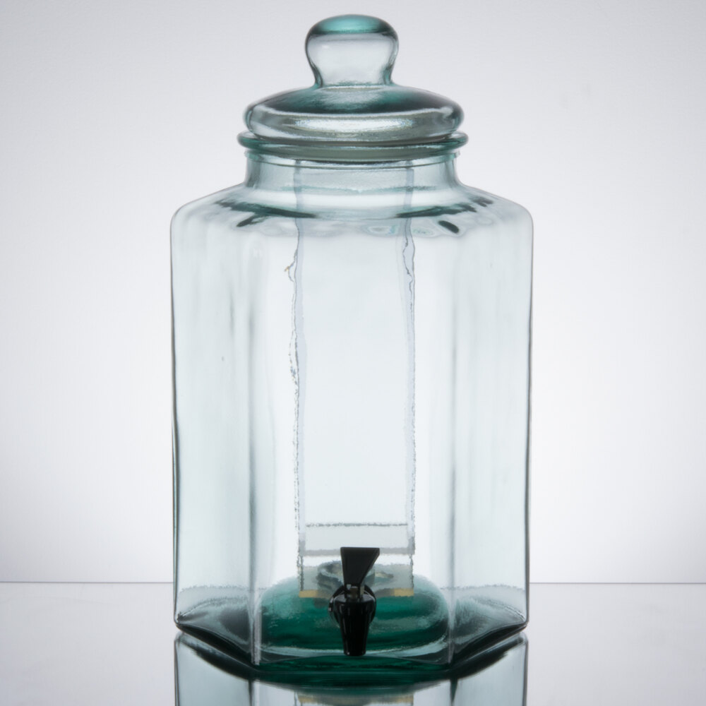 CalMil 3553ICE Glass 2 Gallon Beverage Dispenser with Ice Chamber 9