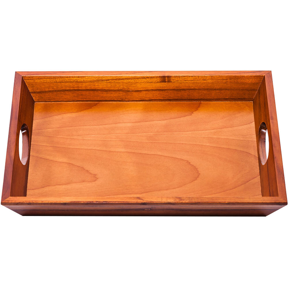 Wooden Room Service Tray with Handles 24" x 16"
