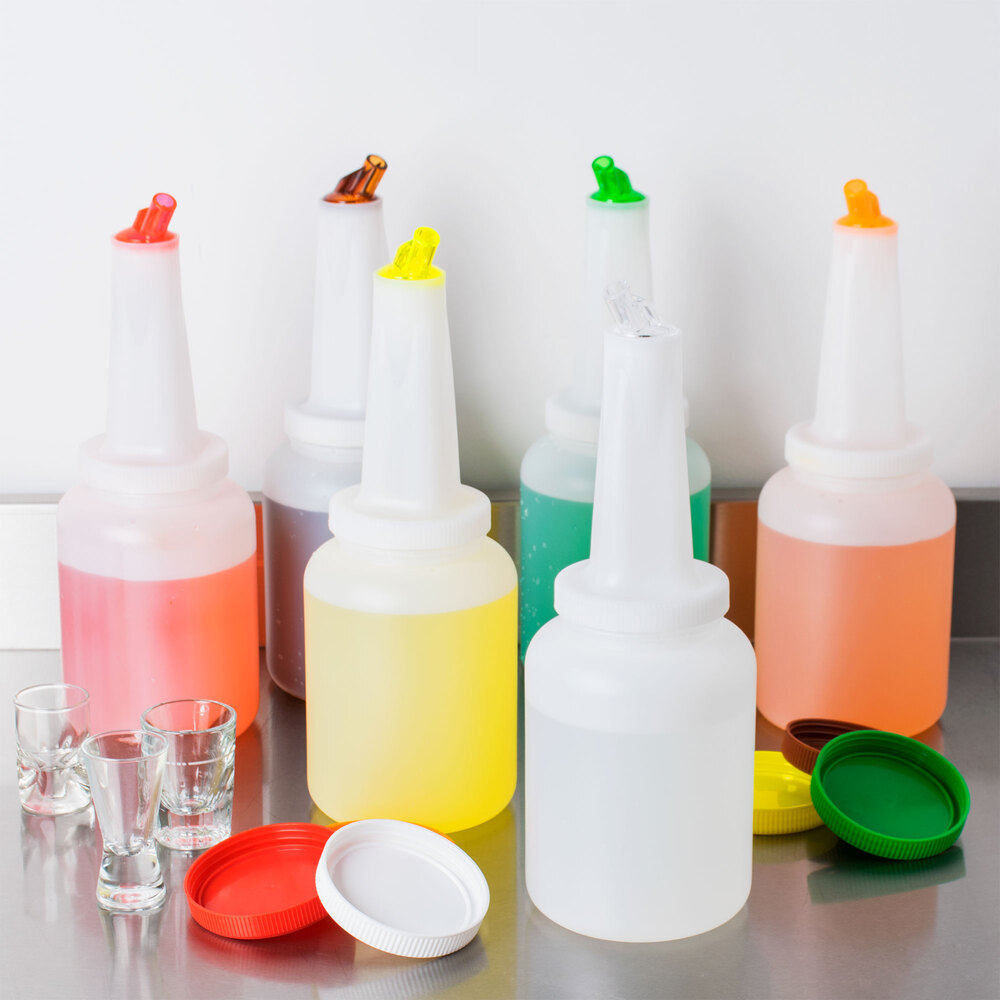 2 Qt. White Pour Bottle Kit with Assorted Spouts and Caps