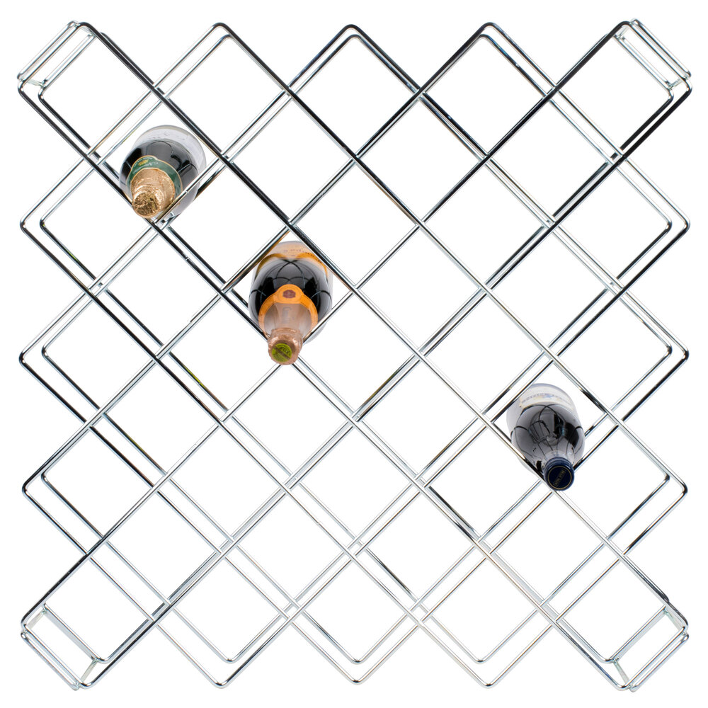 26 1/2" x 26 1/2" Chromate Finish Wire Wine Rack Module