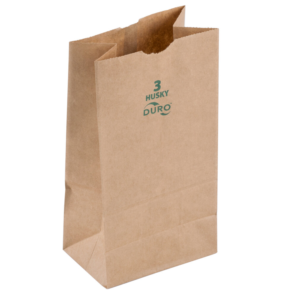 Duro Husky HeavyDuty 3 lb. Brown Paper Bag 500/Bundle