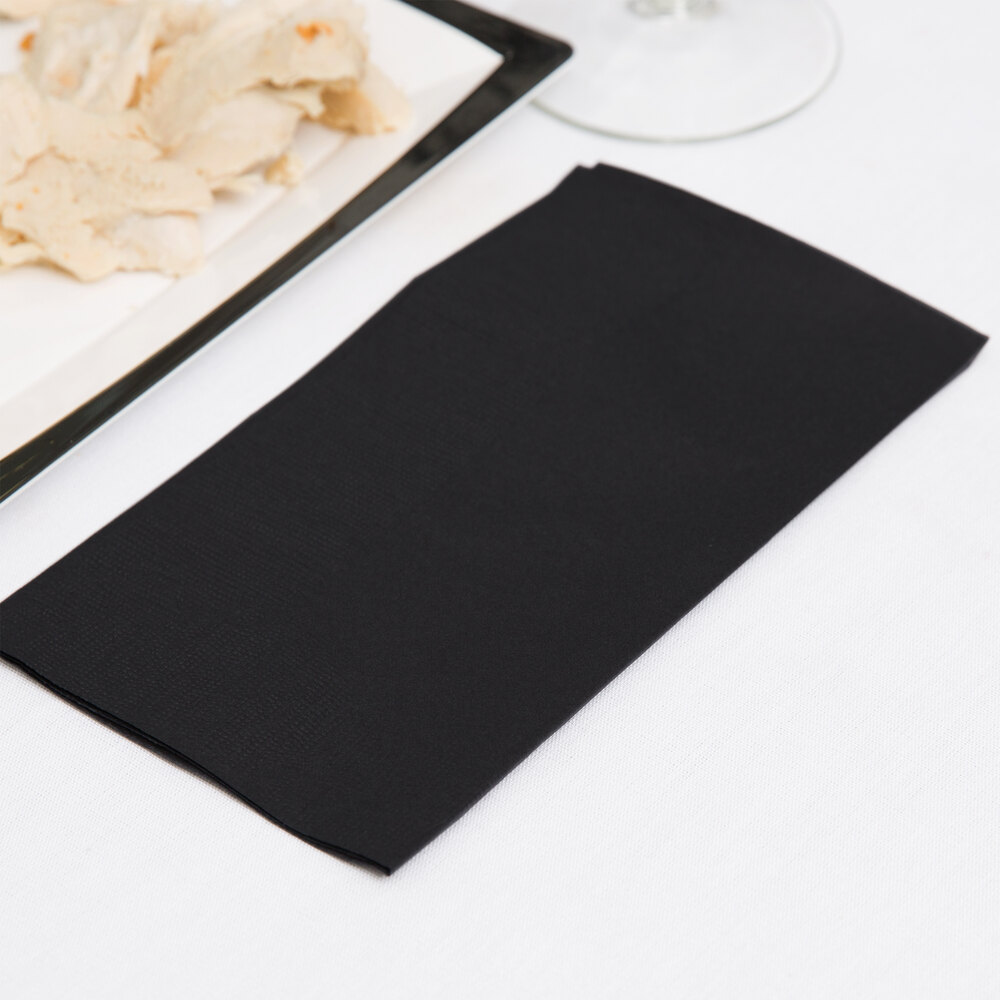 Black Paper Dinner Napkin, Choice 2Ply, 15" x 17" 125/Pack