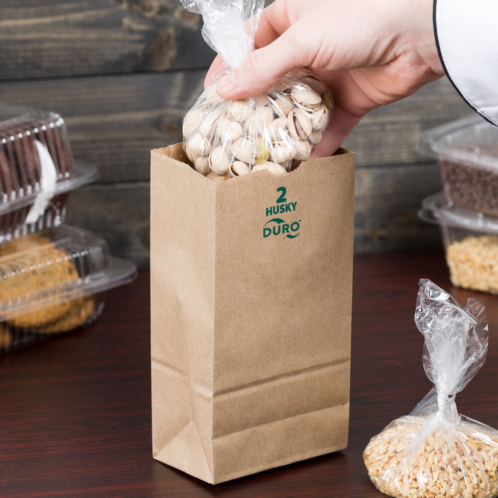 Duro Husky HeavyDuty 2 lb. Brown Paper Bag 500/Bundle