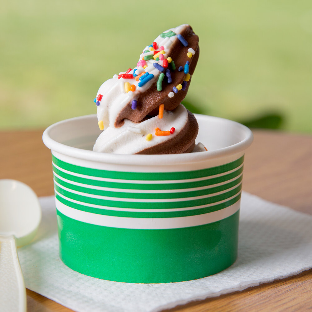 Choice 6 oz. Green Paper Frozen Yogurt Cup 50/Pack